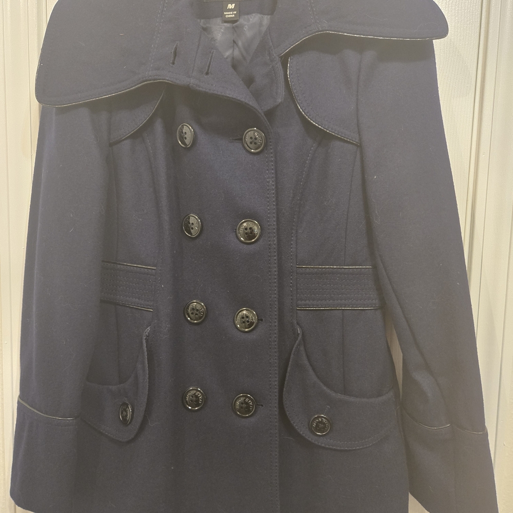 Chic Miss Sixty Dark Blue Double-Breasted Pea Coat